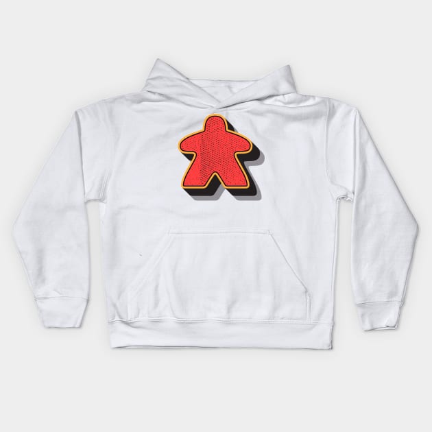 Retro Meeple Board Gamer Kids Hoodie by Beam Geeks